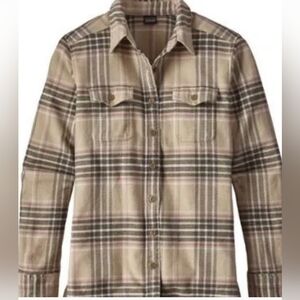 PATAGONIA Fjord Flannel Shirt in Mojave Khaki/Big Sky Plaid Size 2